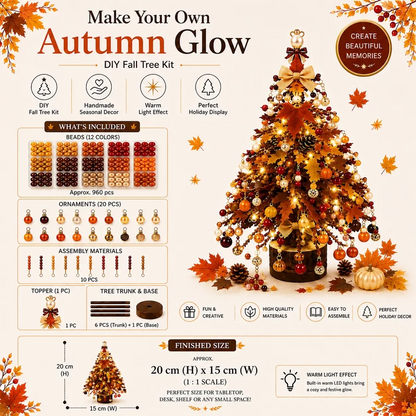 DIY Beaded Christmas Tree Kit, Crystal Craft Set With LED Lights & Angel Topper