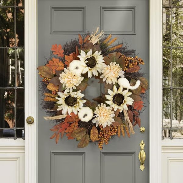 Fall Pre-sale - White Sunflower Fall Wreath