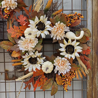 White Sunflower Fall Wreath
