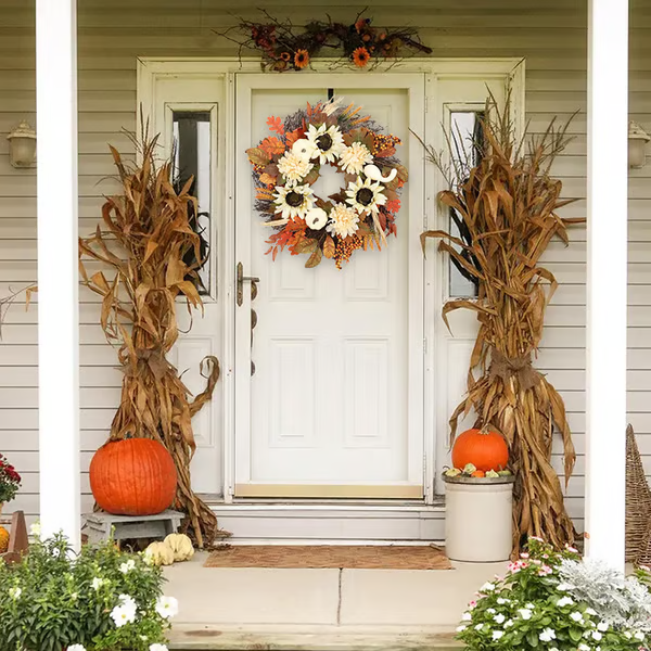 Fall Pre-sale - White Sunflower Fall Wreath