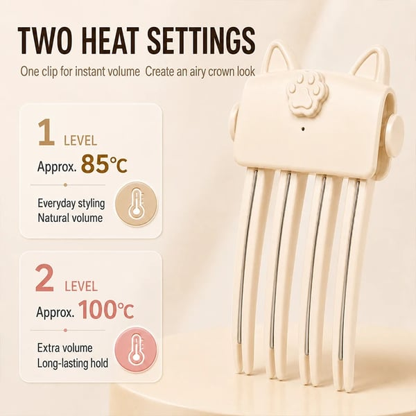 Wireless Heated Volumizing Root Lift Clip, Portable Travel Hair Styling Tool For Flat Fine Hair