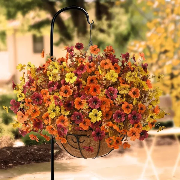 Fall Artificial Flower Halloween 12pcs, UV Resistant Colorful Fake Flower