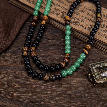 ✨Money Attraction Necklace With GreenAventurine & Tiger Eye Pendant Healing Crystal Stone