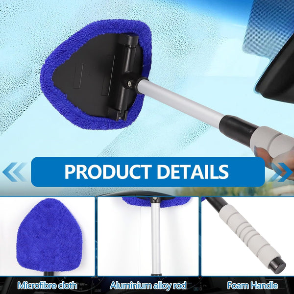 Microfiber Car Windshield Cleaning Toolwith Extendable Handle