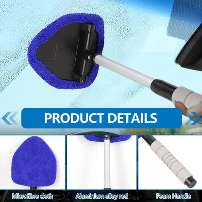 Microfiber Car Windshield Cleaning Toolwith Extendable Handle