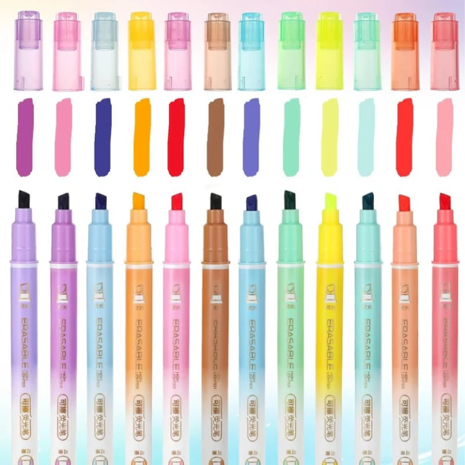 Dual-Ended Erasable Highlighters