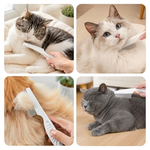 2 Pack Pet Grooming Comb Set For Small Dogs And Cats Flea And Lice Remova