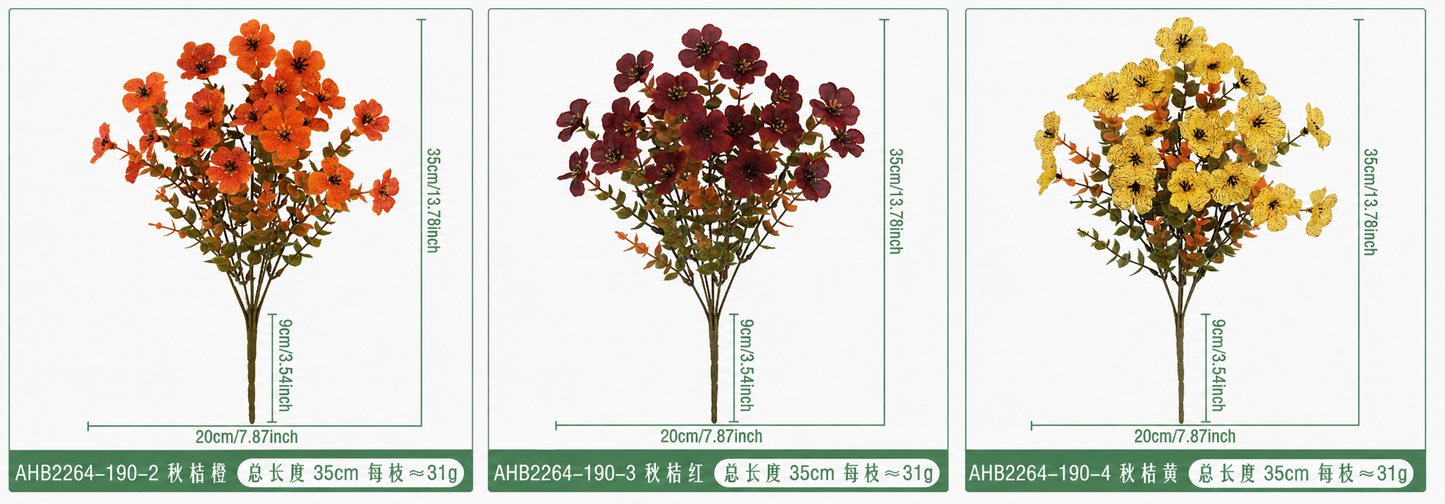 Fall Artificial Flower Halloween 12pcs, UV Resistant Colorful Fake Flower