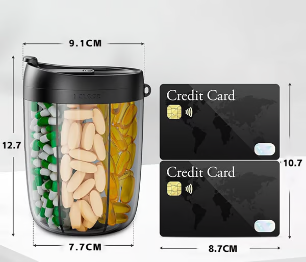 Pill Dispenser Bottle With 6 Compartments | Never Miss A Dose Again!