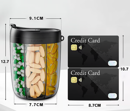 Pill Dispenser Bottle With 6 Compartments | Never Miss A Dose Again!