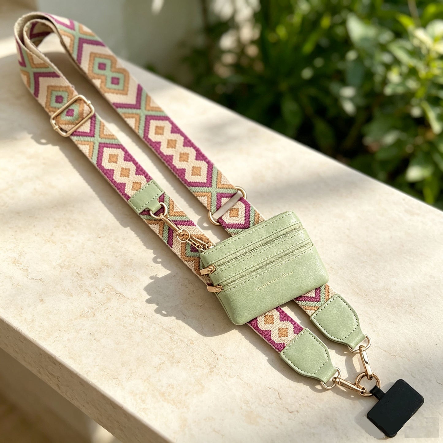 Phone Strap With Zippered Pouch