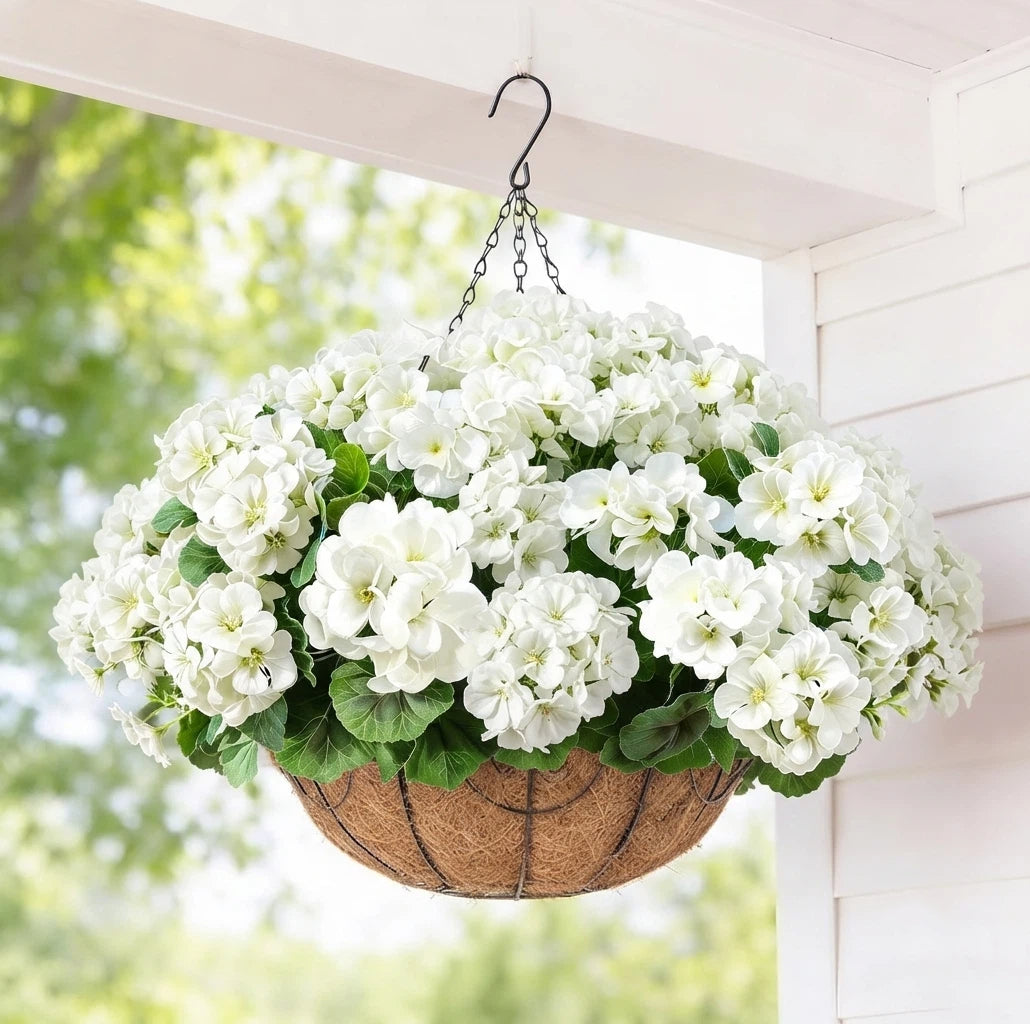 🔥Last Day 50% OFF🔥Outdoor UV Resistant Artificial Geranium Flowers with free led lights☀️UV resistant, Waterproof，Windproof🌪️
