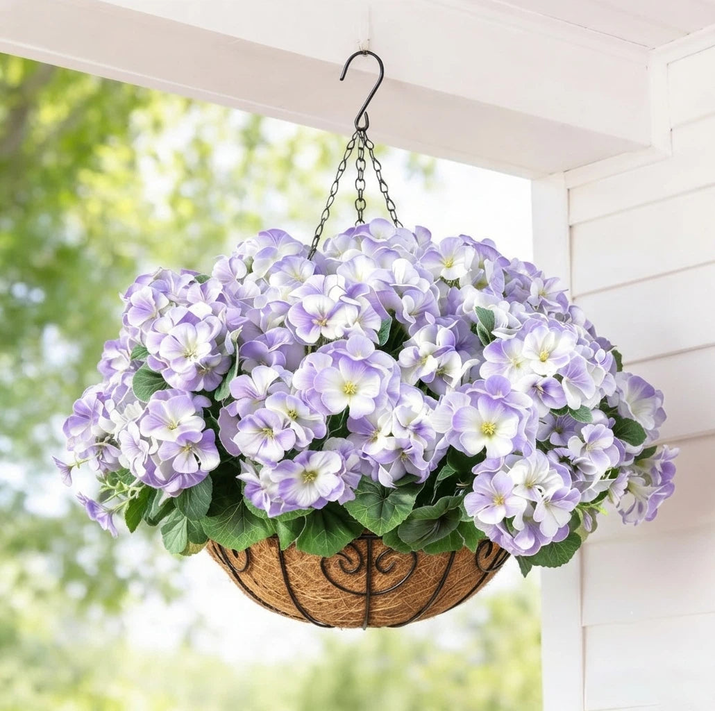 🔥Last Day 50% OFF🔥Outdoor UV Resistant Artificial Geranium Flowers with free led lights☀️UV resistant, Waterproof，Windproof🌪️