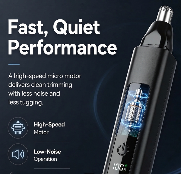 Professional LED Display Nose & Ear Trimmer, Painless Travel Gifts For Men Women