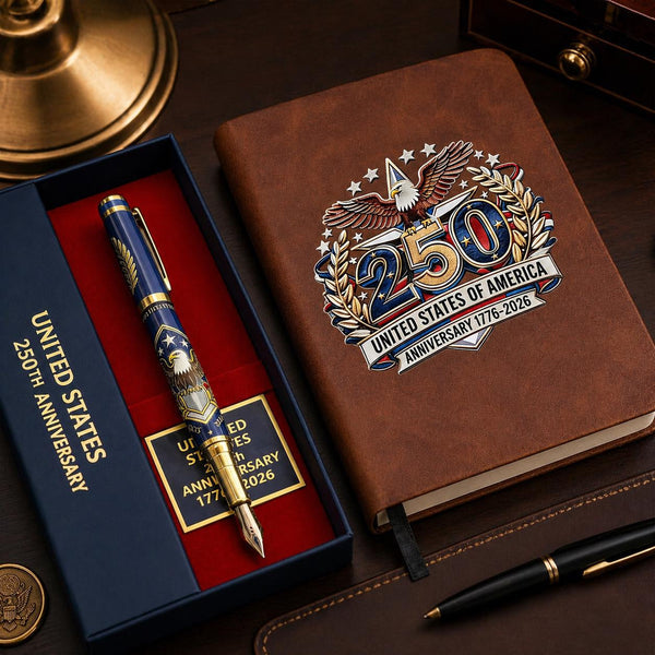 Perfect For Any Patriot 一 USA 250th Anniversary Notebook & Pen Set, 1776-2026 Patriotic Gift