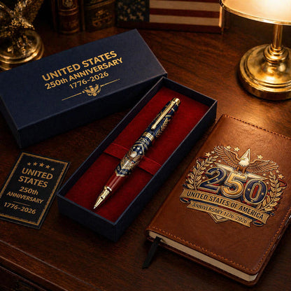 Perfect For Any Patriot 一 USA 250th Anniversary Notebook & Pen Set, 1776-2026 Patriotic Gift