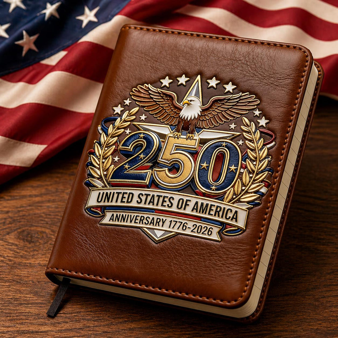 Perfect For Any Patriot 一 USA 250th Anniversary Notebook & Pen Set, 1776-2026 Patriotic Gift