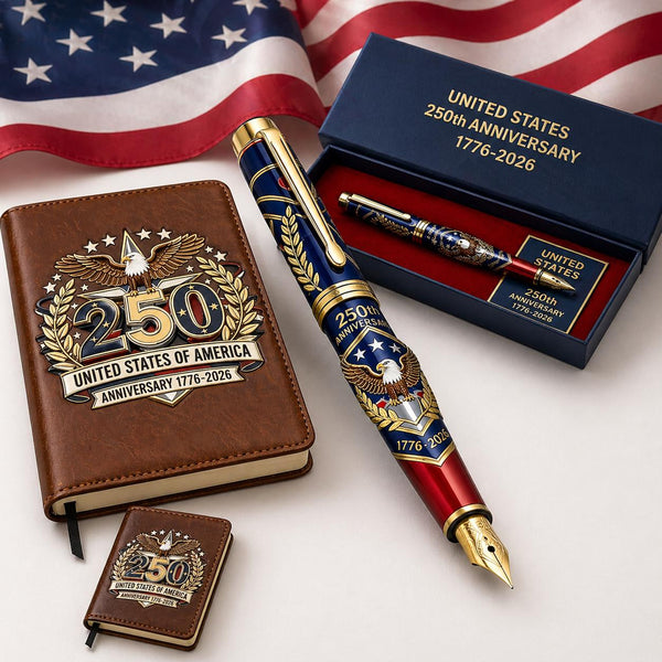 Perfect For Any Patriot 一 USA 250th Anniversary Notebook & Pen Set, 1776-2026 Patriotic Gift