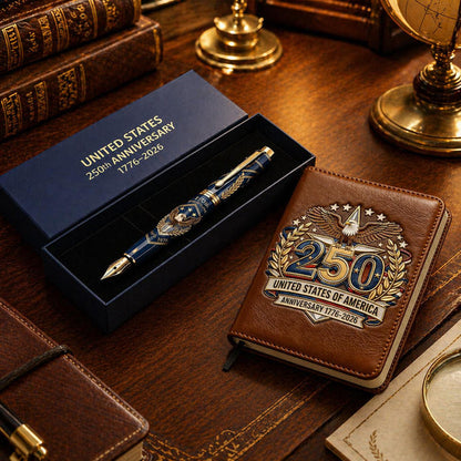 Perfect For Any Patriot 一 USA 250th Anniversary Notebook & Pen Set, 1776-2026 Patriotic Gift