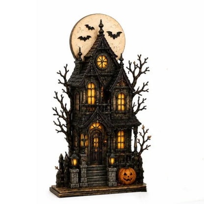 Lighted Halloween Haunted House & Character Figurine Collection