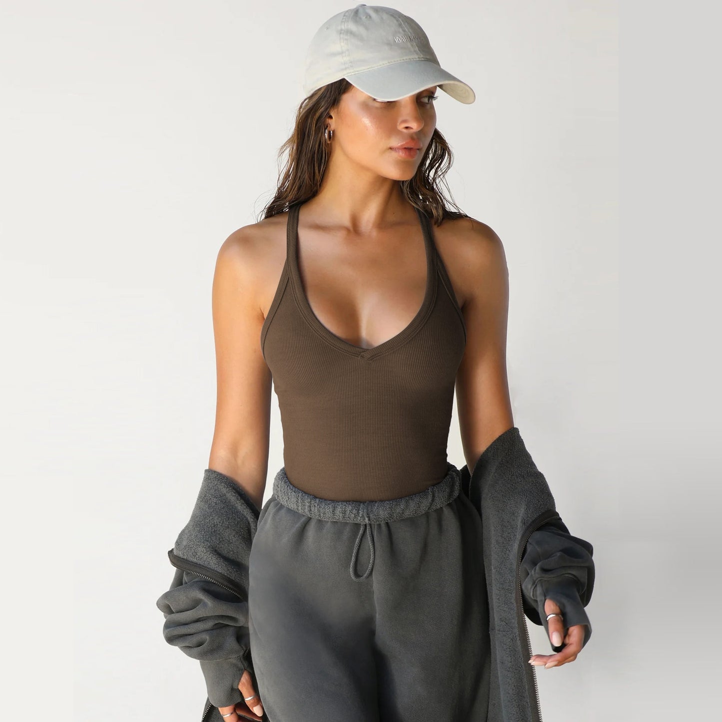🔥V Neck Cotton Tank Tops With Shelf Bra