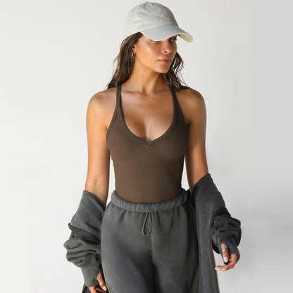 🔥V Neck Cotton Tank Tops With Shelf Bra