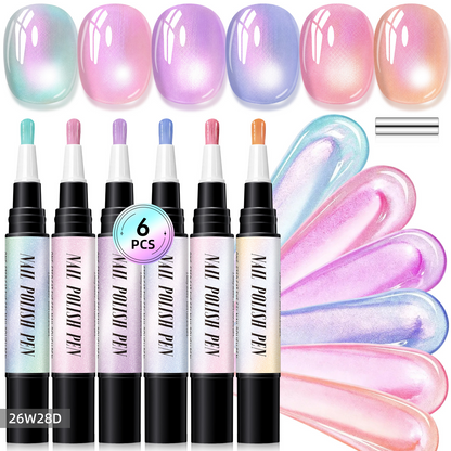 6PCS One-Step Gel Nail Art Pen Set – Salon Beauty At Home