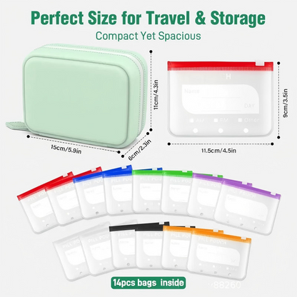 Waterproof Pill Pouch Set – Large Weekly Travel Medicine Organizer