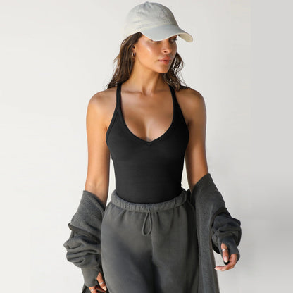 🔥V Neck Cotton Tank Tops With Shelf Bra