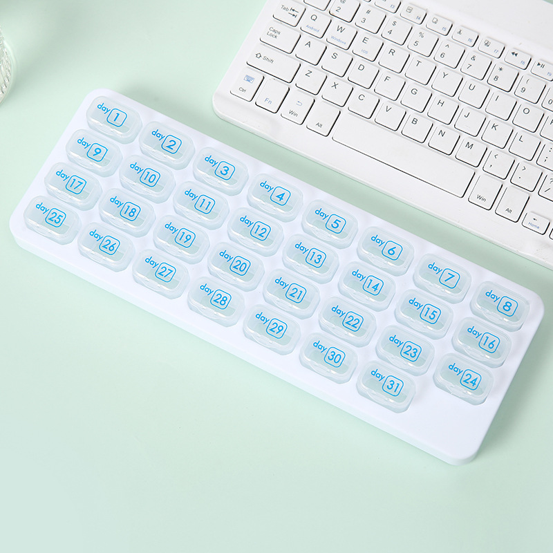 31 Days Arthritis Friendly Monthly Pill Organizer Box, BPA Free Easy Open Medication Case Gift for Seniors & Family