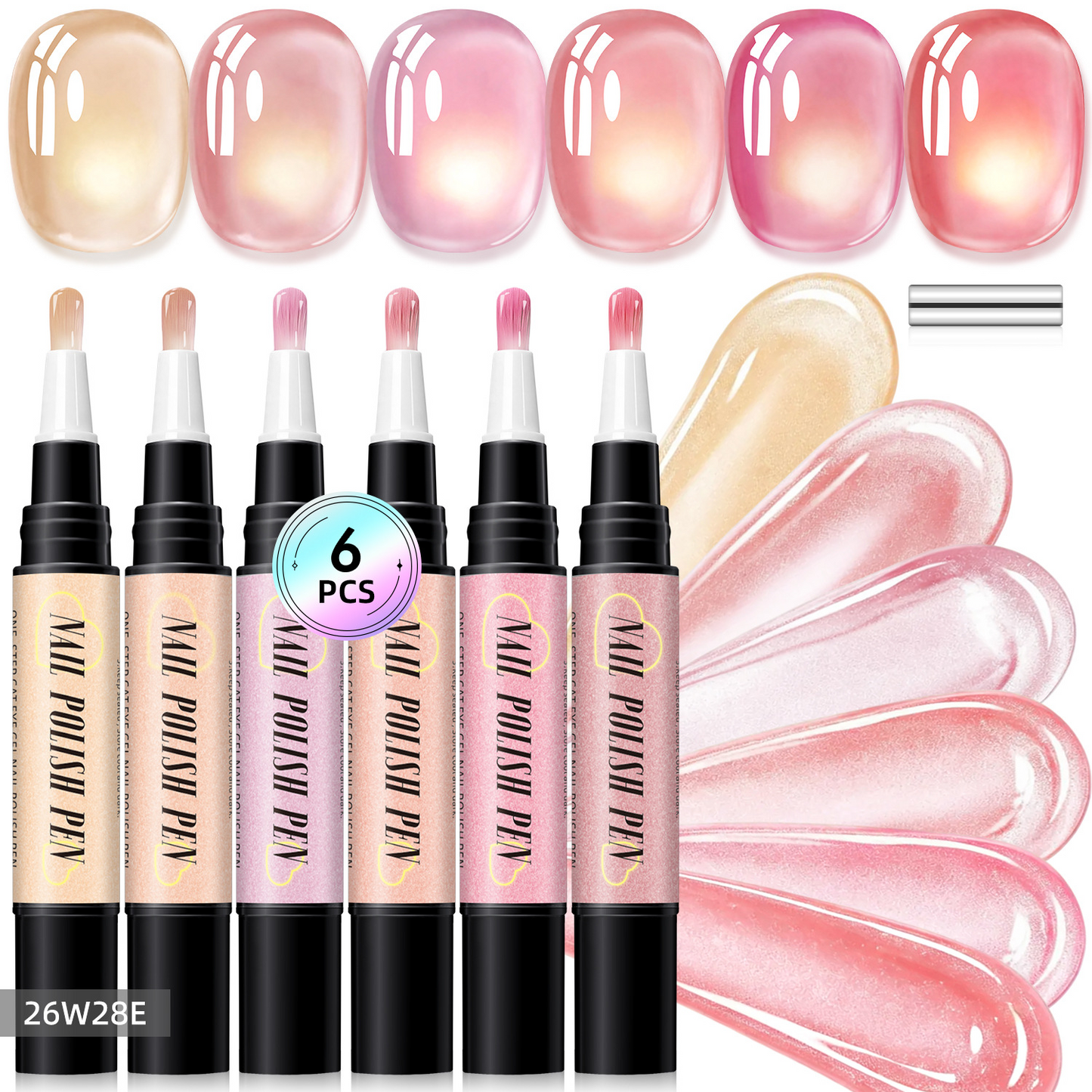 6PCS One-Step Gel Nail Art Pen Set – Salon Beauty At Home