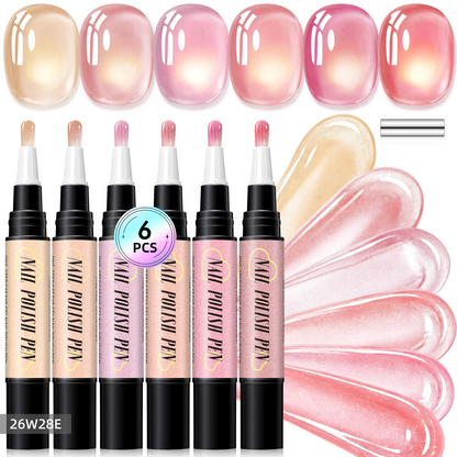 6PCS One-Step Gel Nail Art Pen Set – Salon Beauty At Home