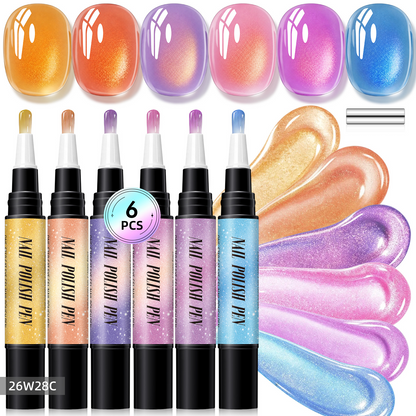 6PCS One-Step Gel Nail Art Pen Set – Salon Beauty At Home