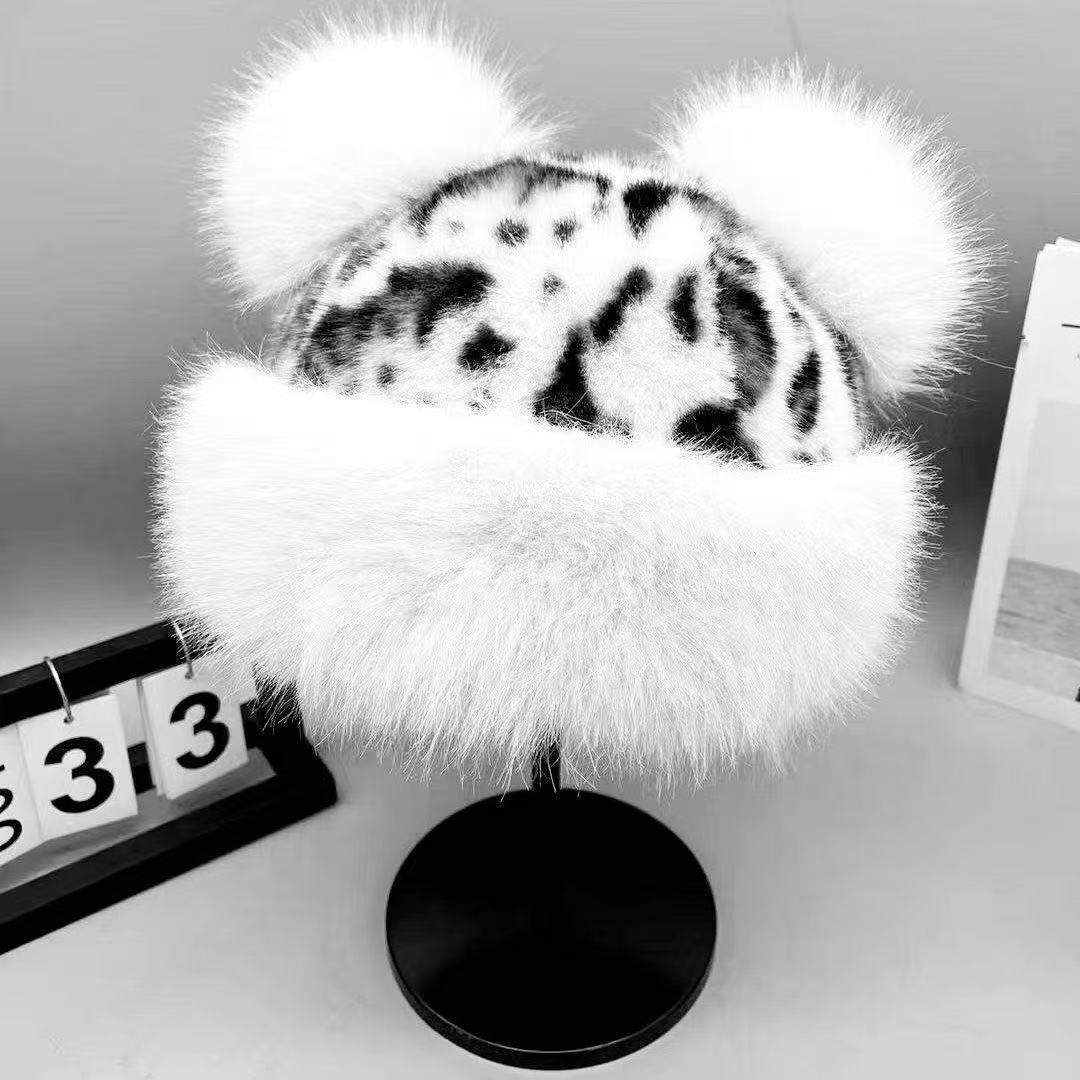 Oversized Fluffy Faux Fur Pompom Hat Warm And Luxurious For Winter