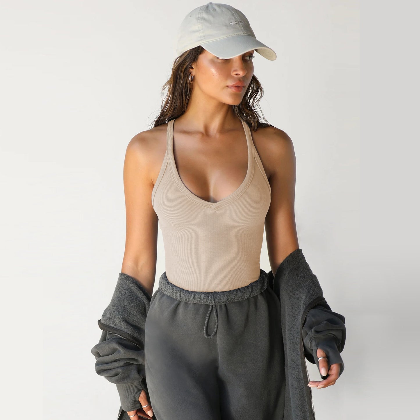 🔥V Neck Cotton Tank Tops With Shelf Bra