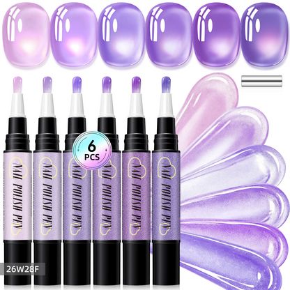 6PCS One-Step Gel Nail Art Pen Set – Salon Beauty At Home