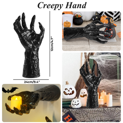 Wall Mounted Creepy Reaching Hands - Life-Sized Gothic Candle Holders