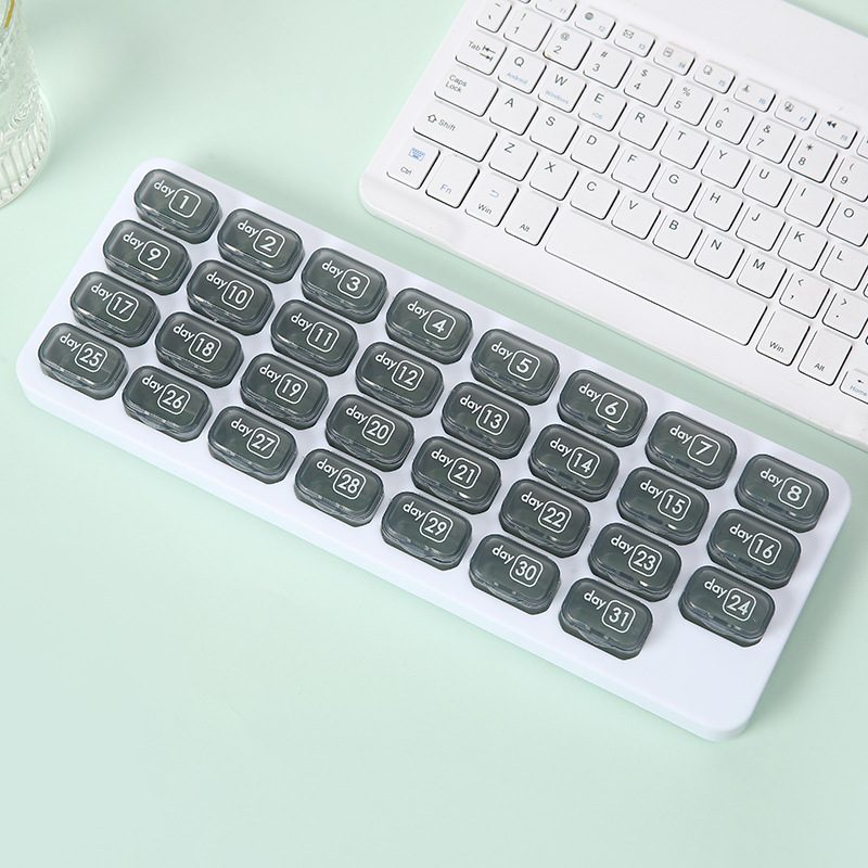 31 Days Arthritis Friendly Monthly Pill Organizer Box, BPA Free Easy Open Medication Case Gift for Seniors & Family