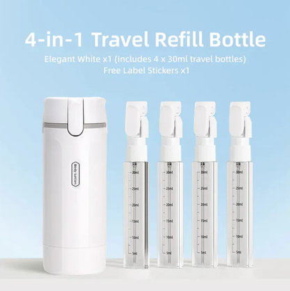 4-in-1 Travel Toiletry Dispenser – Compact, Leak-Proof & Refillable
