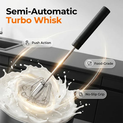 Stainless Steel Semi-Automatic Hand Egg Beater