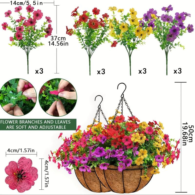 UV Resistant Look Real Colorful Spring Flowers