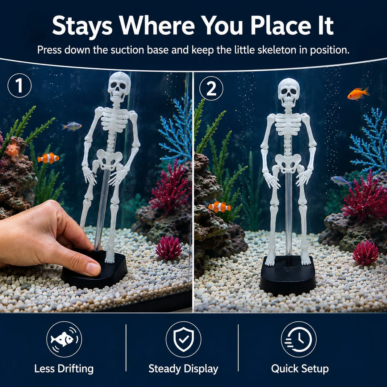 Air-Powered Dancing Skeleton Aquarium Ornament