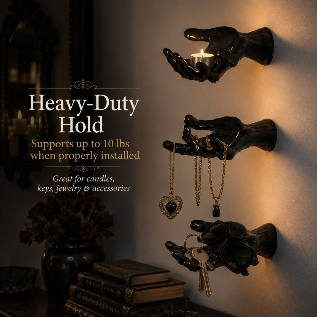 Wall Mounted Creepy Reaching Hands - Life-Sized Gothic Candle Holders