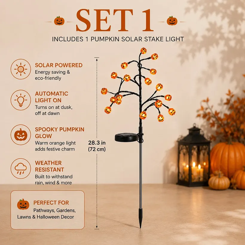 Pumpkin Solar Stake Lights