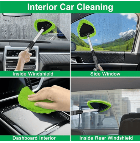 Microfiber Car Windshield Cleaning Toolwith Extendable Handle