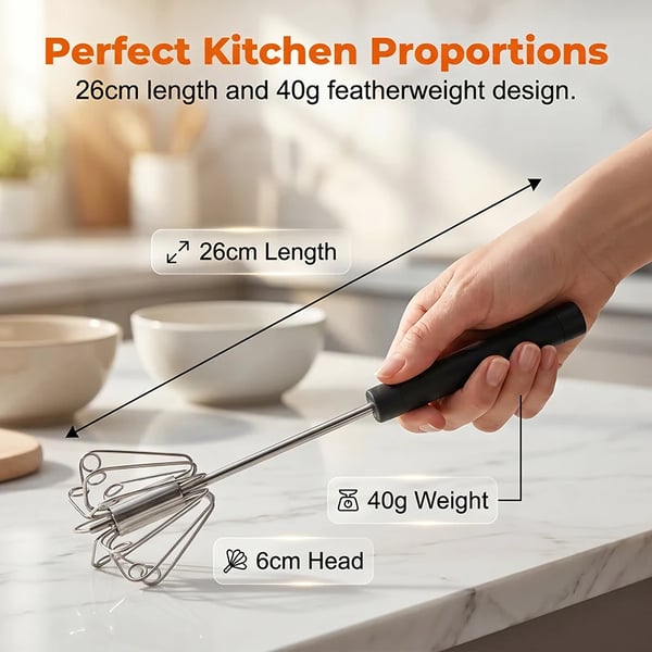 Stainless Steel Semi-Automatic Hand Egg Beater