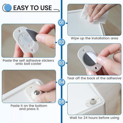 Self-Adhesive Mini Caster Wheels