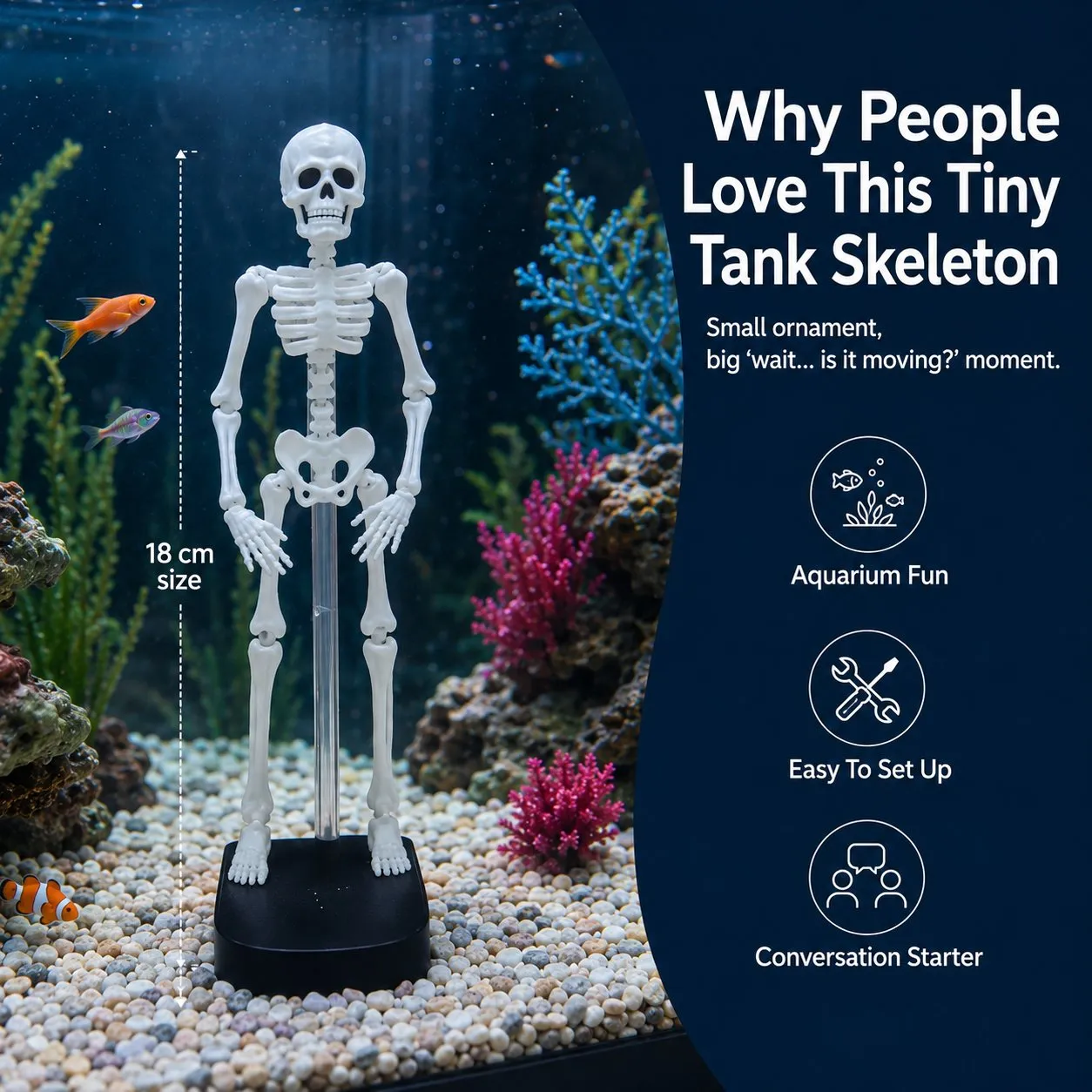 Air-Powered Dancing Skeleton Aquarium Ornament
