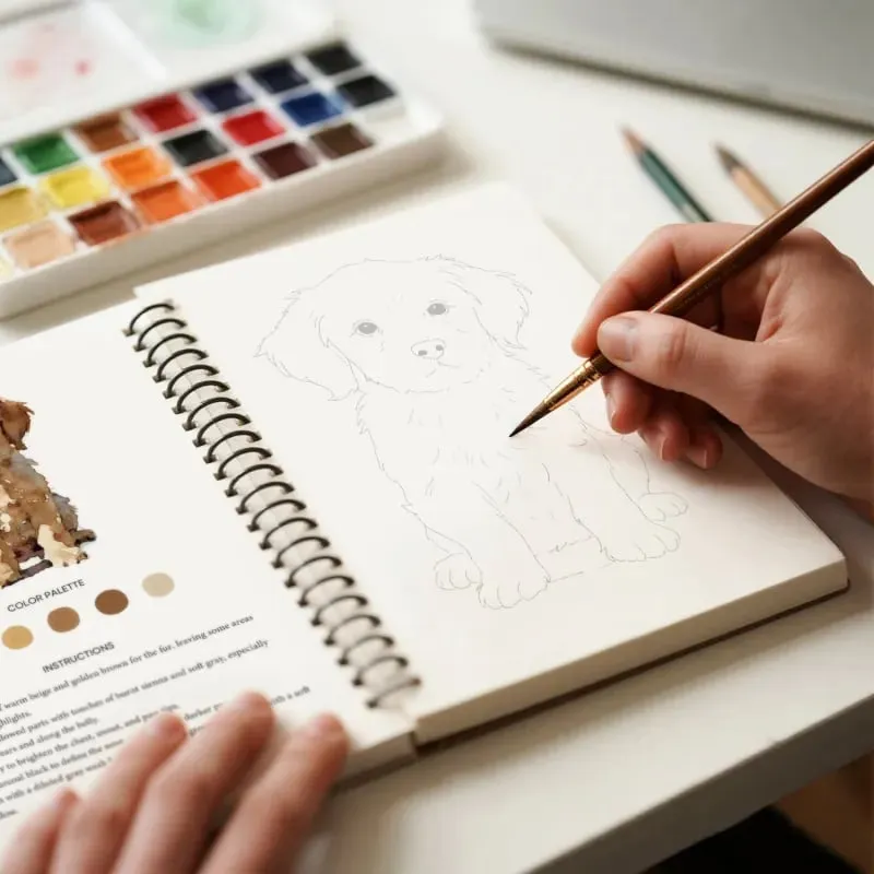 Beginner-Friendly Watercolor Workbook