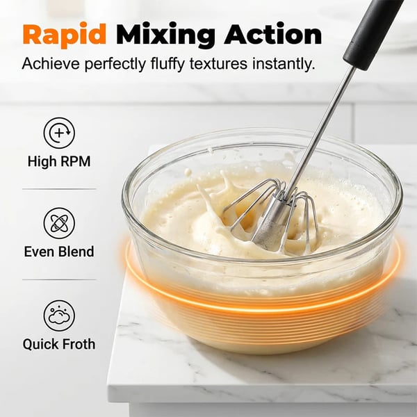 Stainless Steel Semi-Automatic Hand Egg Beater